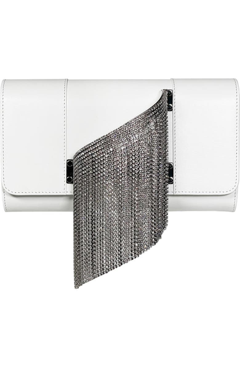 PERRIN PARIS L'Eiffel Cascade Clutch, Main, color, White