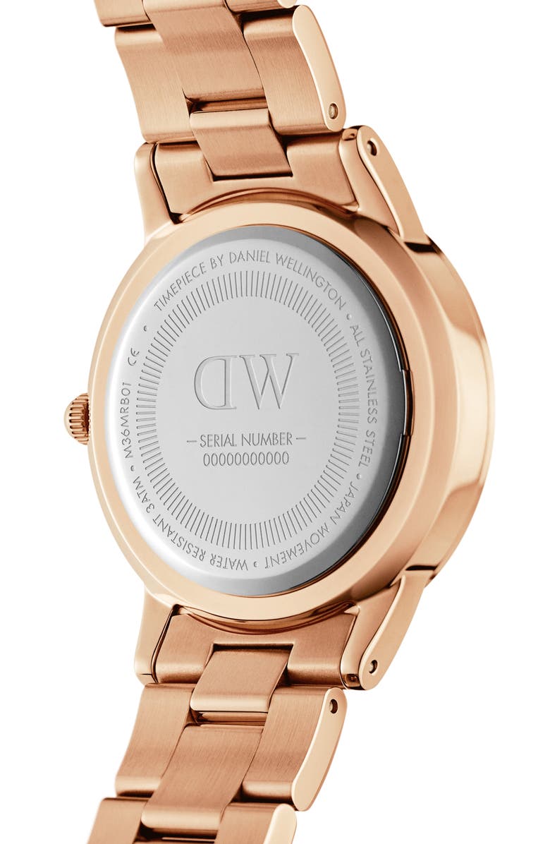 Daniel Wellington Iconic Link Emerald Bracelet Watch, 36mm, Alternate, color, 