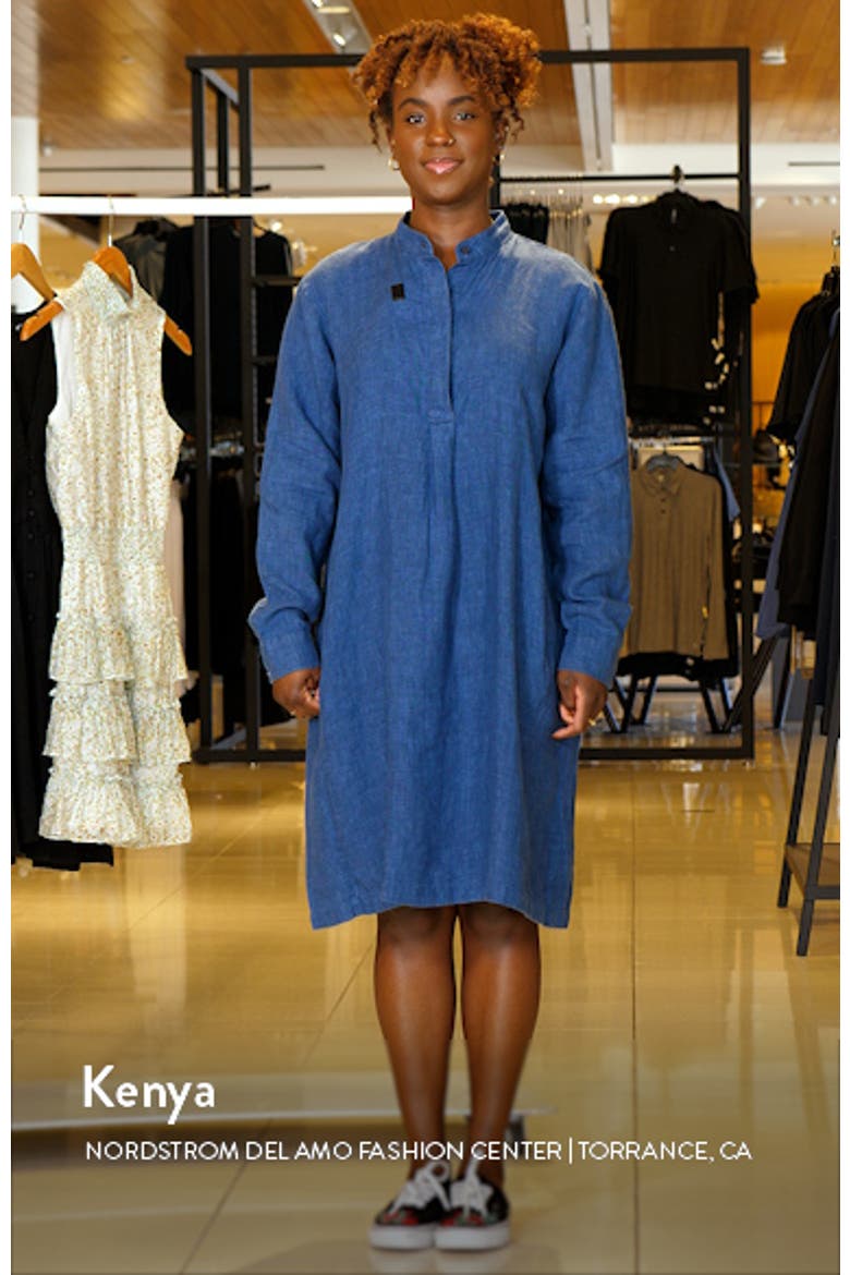 Long Sleeve Organic Linen Shift Dress video