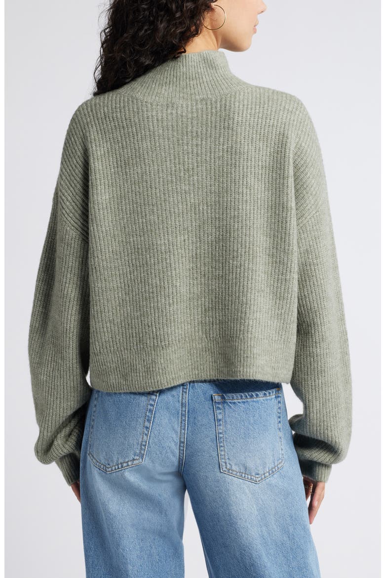 Oversize Cozy Mock Neck Sweater, Alternate, color, GREEN HALO