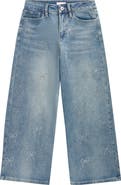 YMI Kids' Bow Rhinestone Wide Leg Jeans