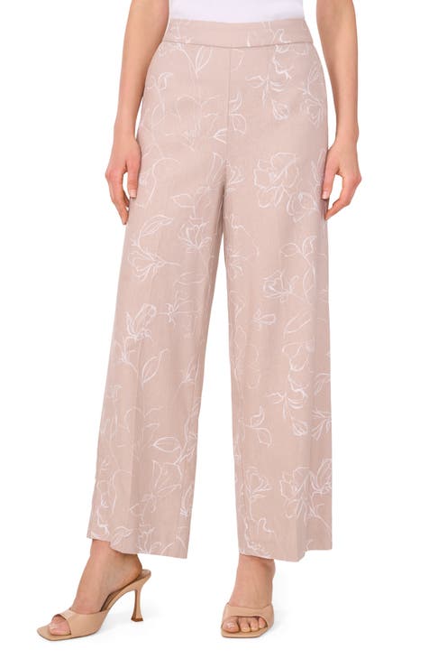 Wide Leg Linen Blend Pants