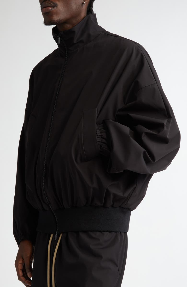 Fear of God Vented Stand Collar Track Jacket, Alternate, color, Black