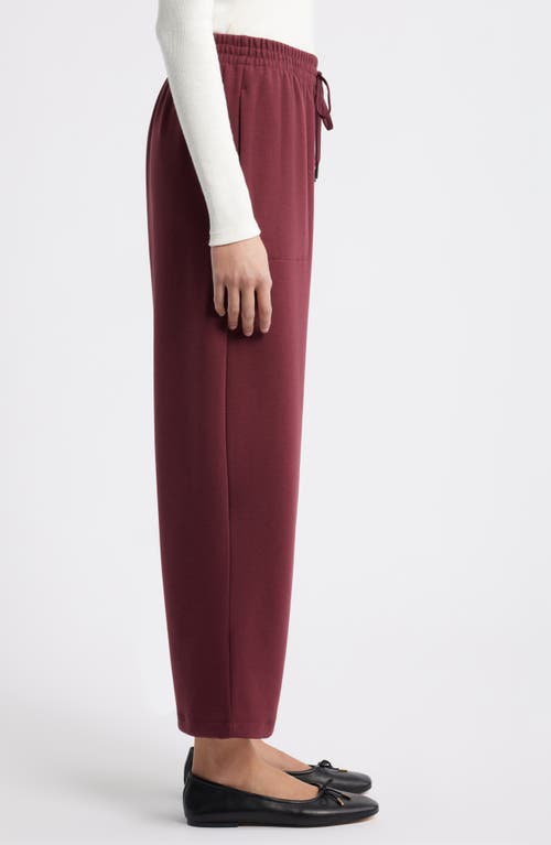 Caslonr Caslon(r) Ankle Wide Leg Sweatpants In Burgundy