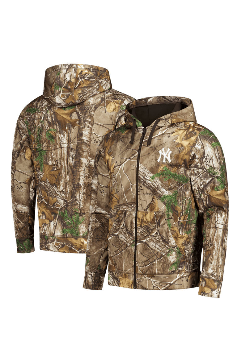 Men's Dunbrooke  Camo New York Yankees Trophy Realtree Full-Zip Hoodie, Main, color, Camo
