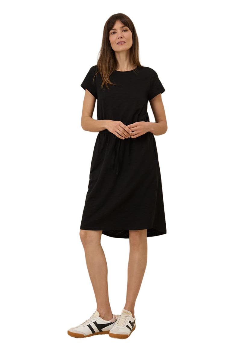 Organic Cotton Relaxed Slub Weekend Dress, Main, color, Black