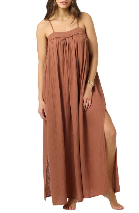 Sai Saltwater Solids Cover-Up Cotton Maxi Dress