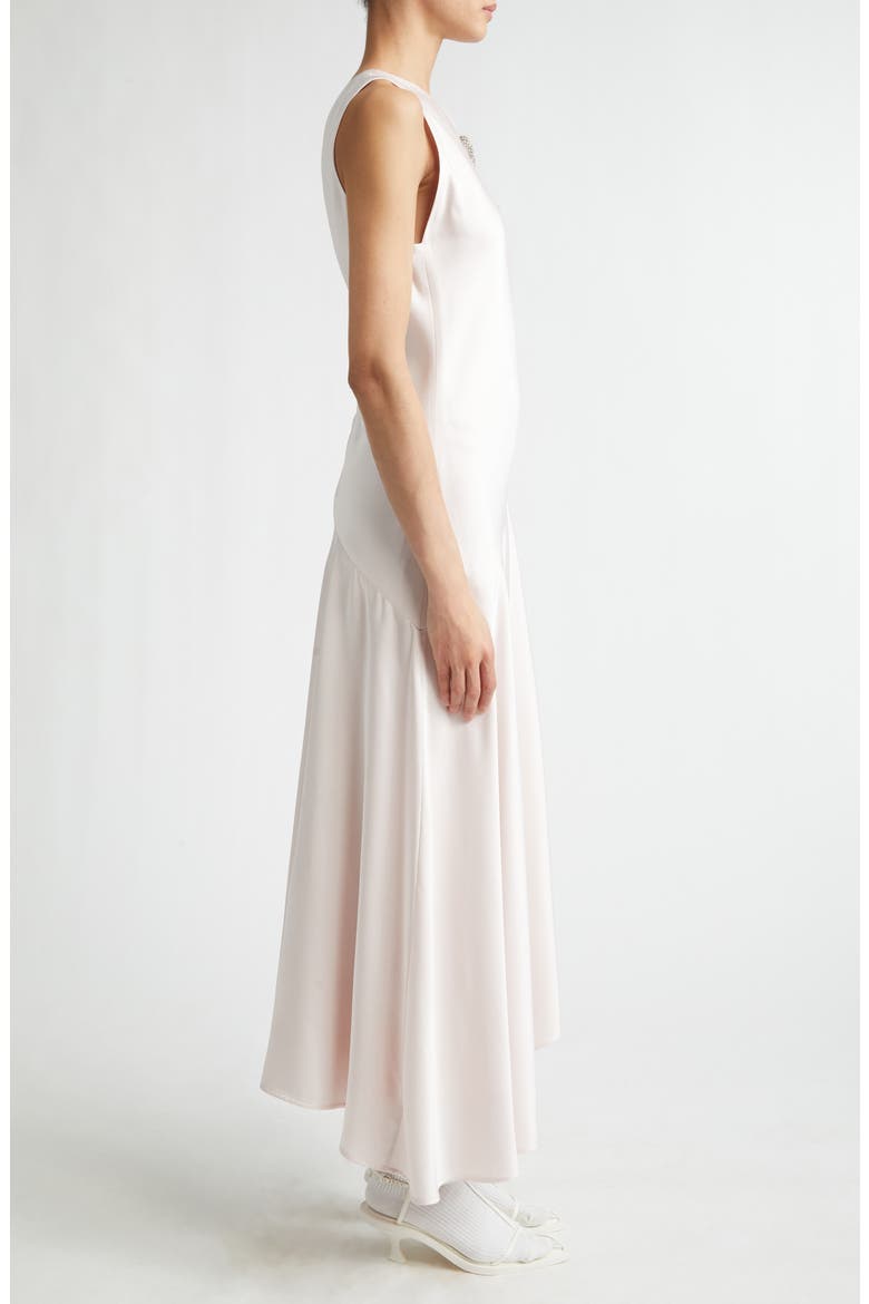 Draped Asymmetric Crepe Back Satin Dress, Alternate, color, BALLERINA