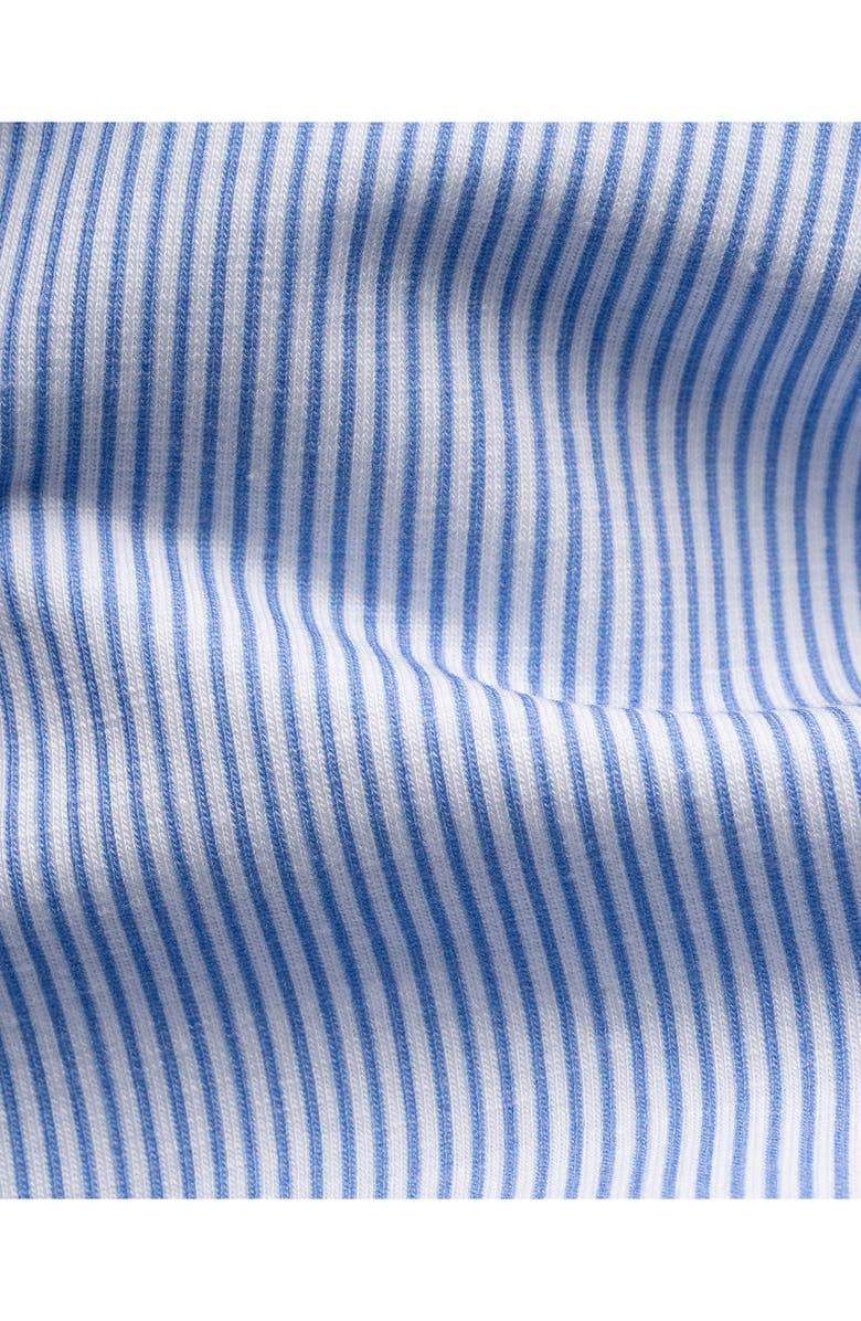 Eton Slim Fit Stripe Stretch Jersey Dress Shirt, Alternate, color, Medium Blue