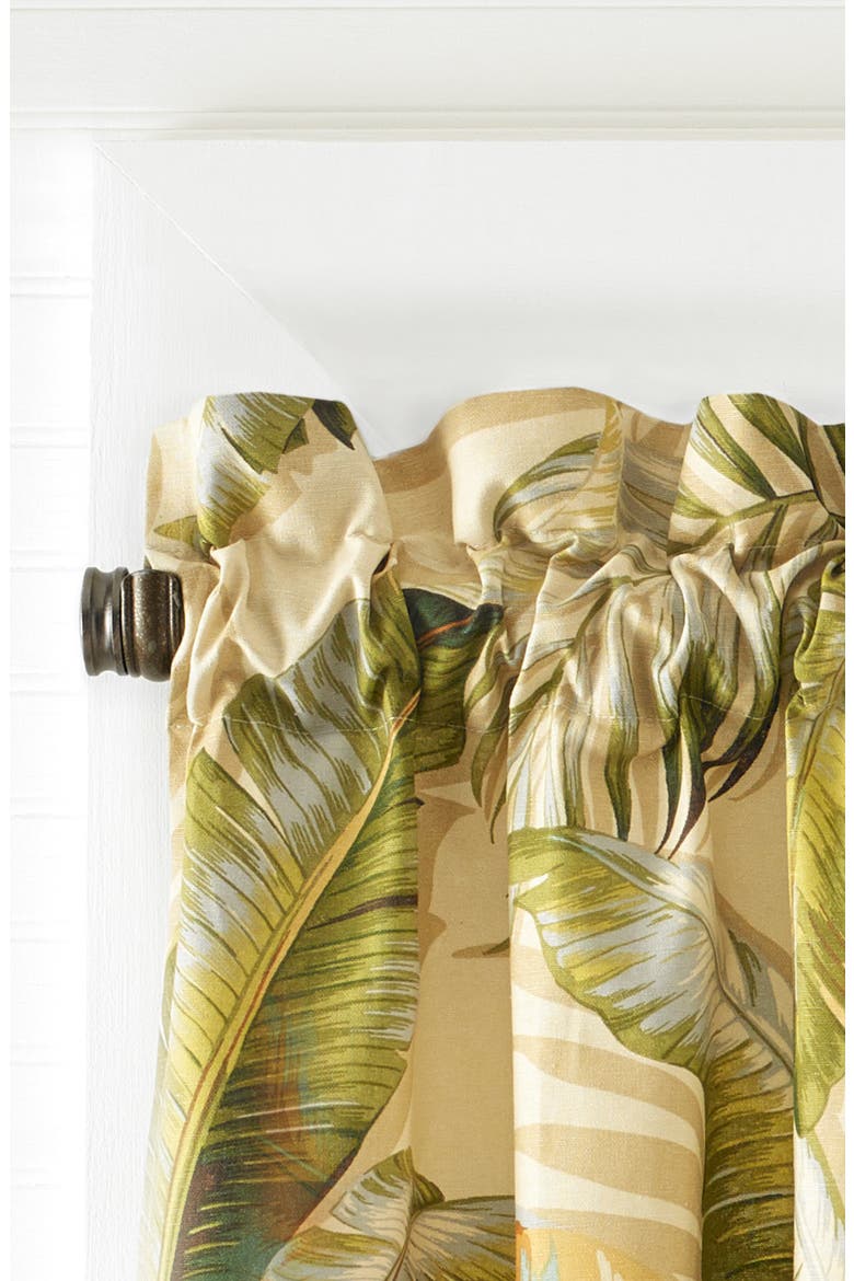 Palmier Window Valance, Alternate, color, GREEN