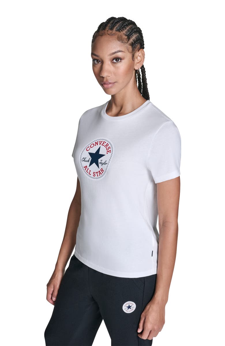 Converse Women's Chuck Taylor All Star Patch T-Shirt, Alternate, color, White 10A