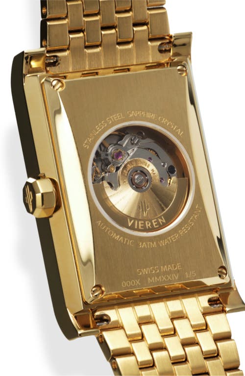 Vieren Gold Mirror Swiss Automatic Watch In Gold