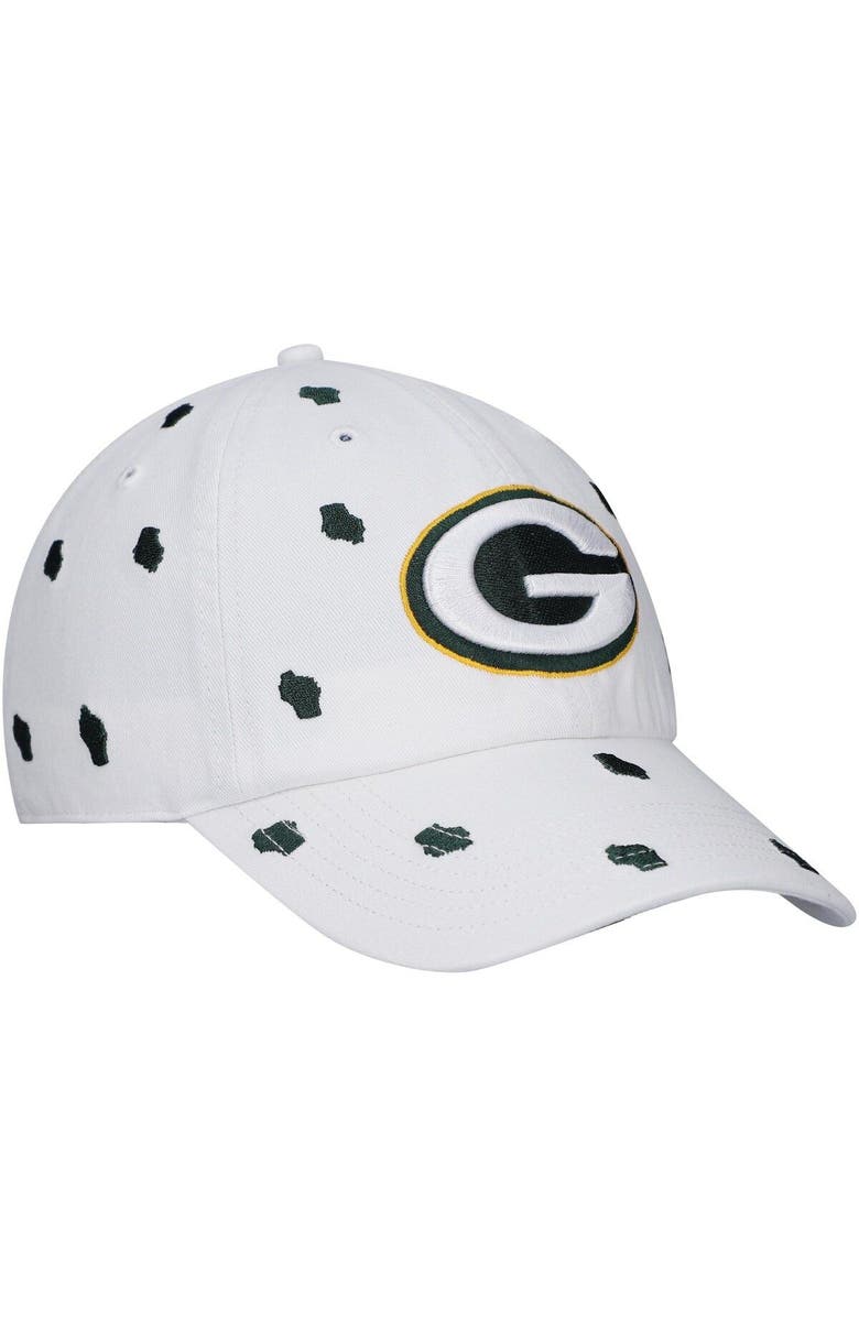 '47 Women's '47 White Green Bay Packers Confetti Clean Up Adjustable Hat, Alternate, color, White