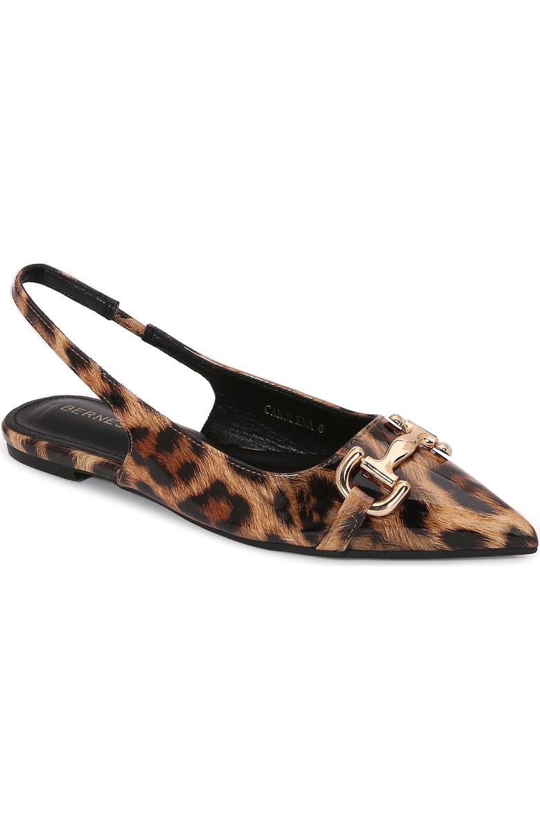 BERNESS Bit Slingback Flat, Main, color, Leopard