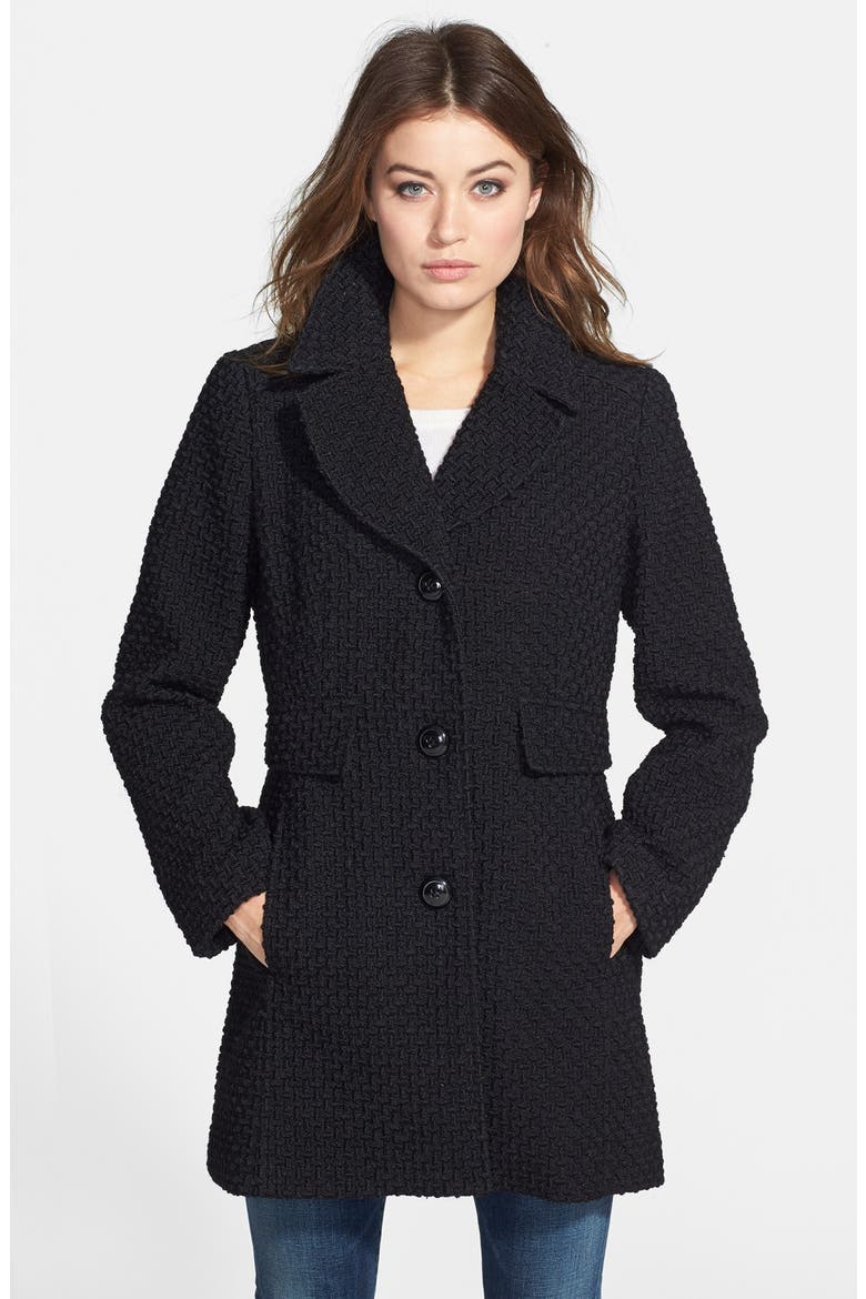 Basket Weave Coat, Main, color, BLACK