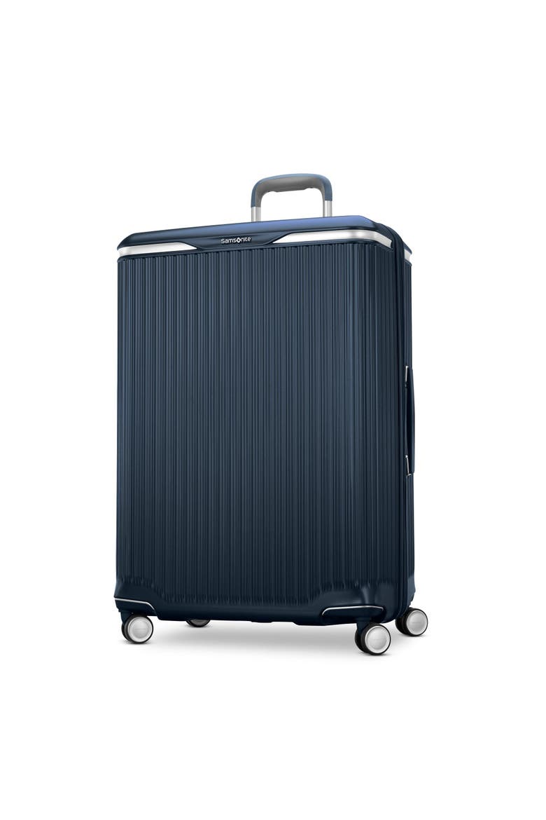 Silhouette 18 Hardside Expandable 30" Checked Spinner Luggage, Main, color, Deep Navy