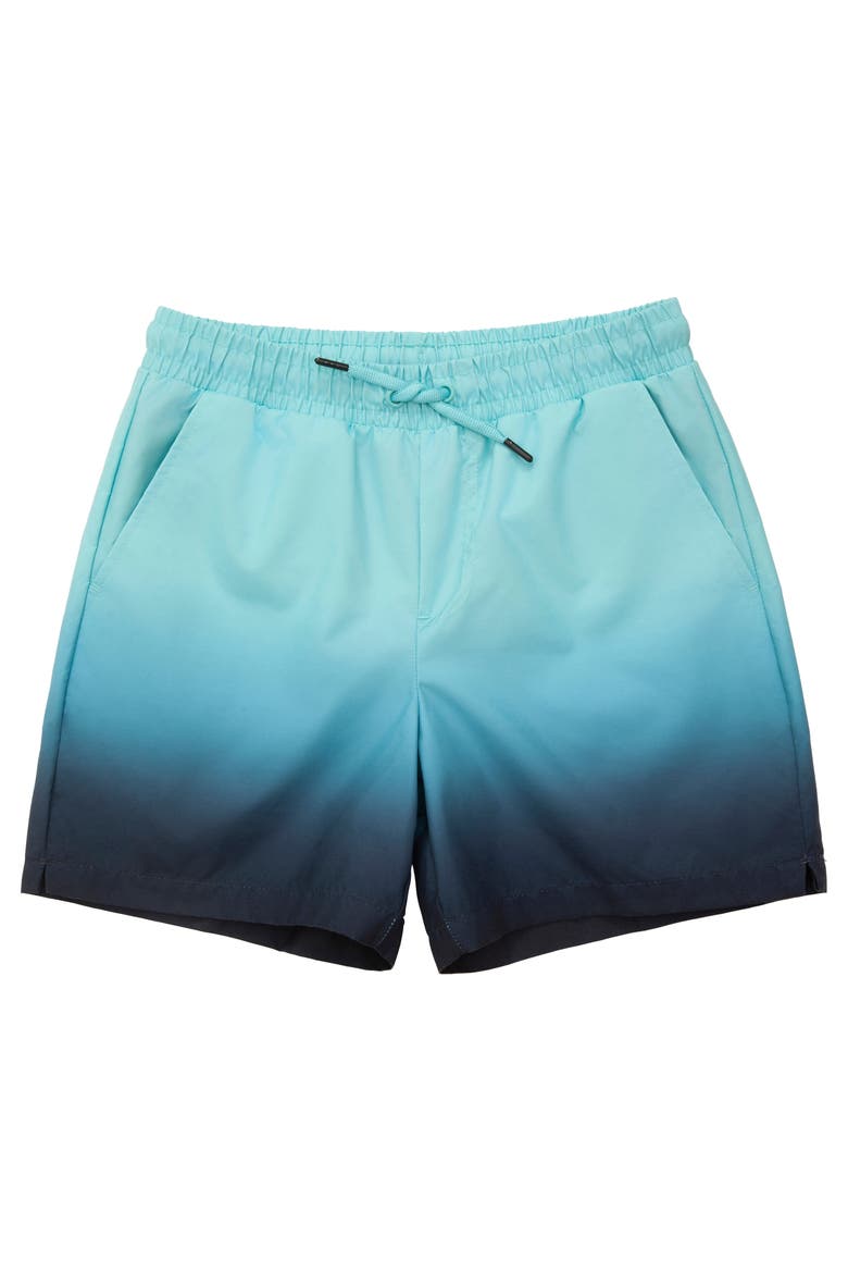 Kids' Print Swim Trunks with Compression Liner UPF 50+, Alternate, color, Aqua Blue Gradient