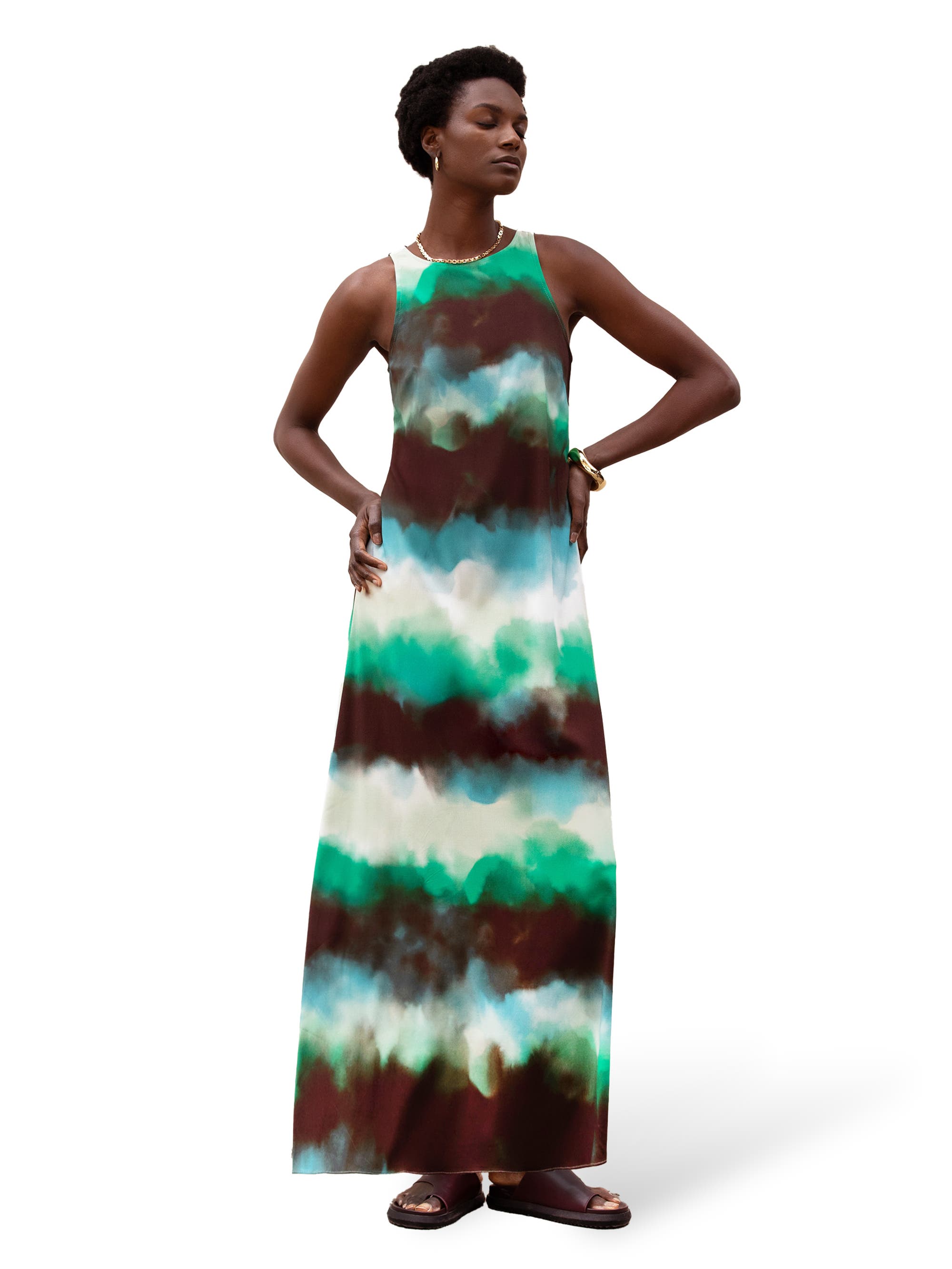 Sleeveless Print Maxi Dress - image 3