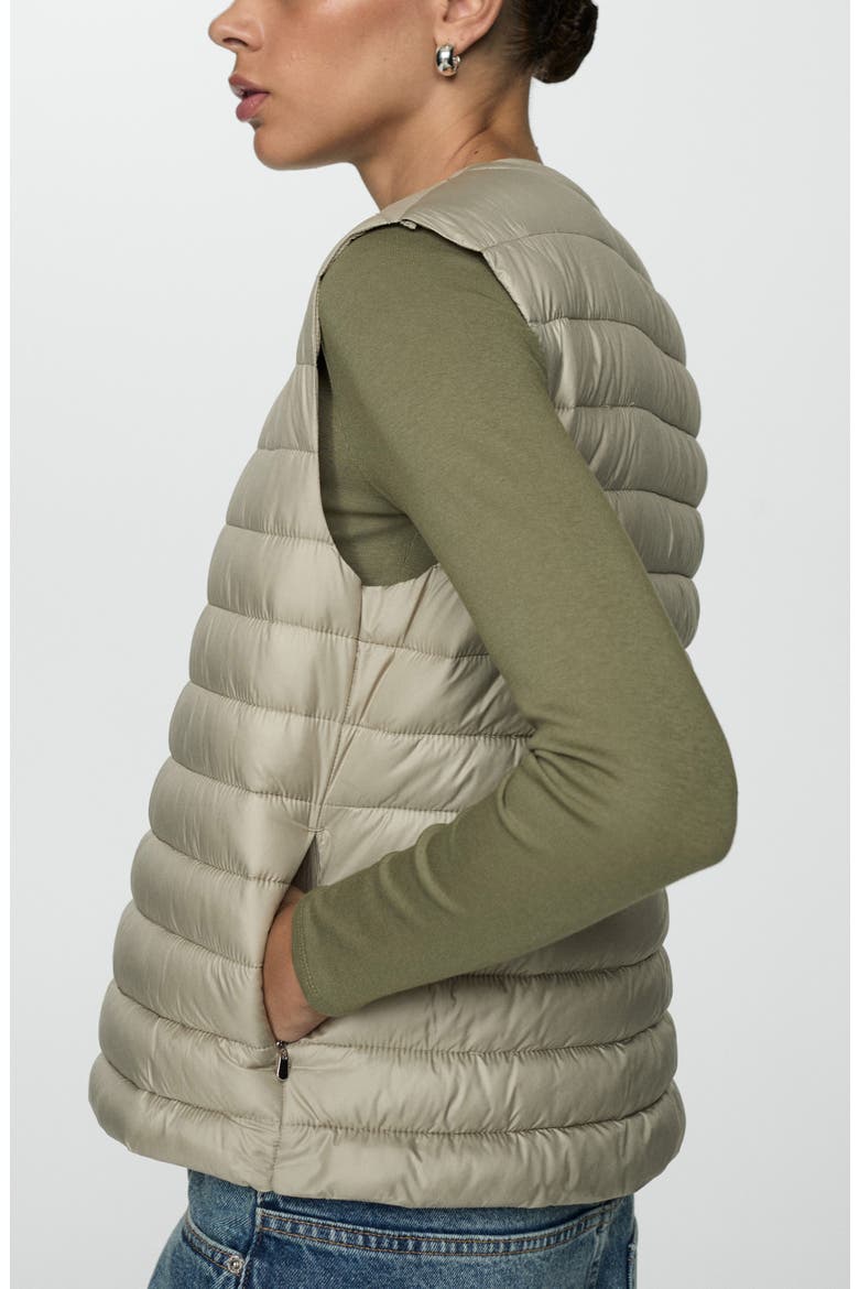 Quilted Front Zip Vest, Alternate, color, LIGHT HEATHER GREY
