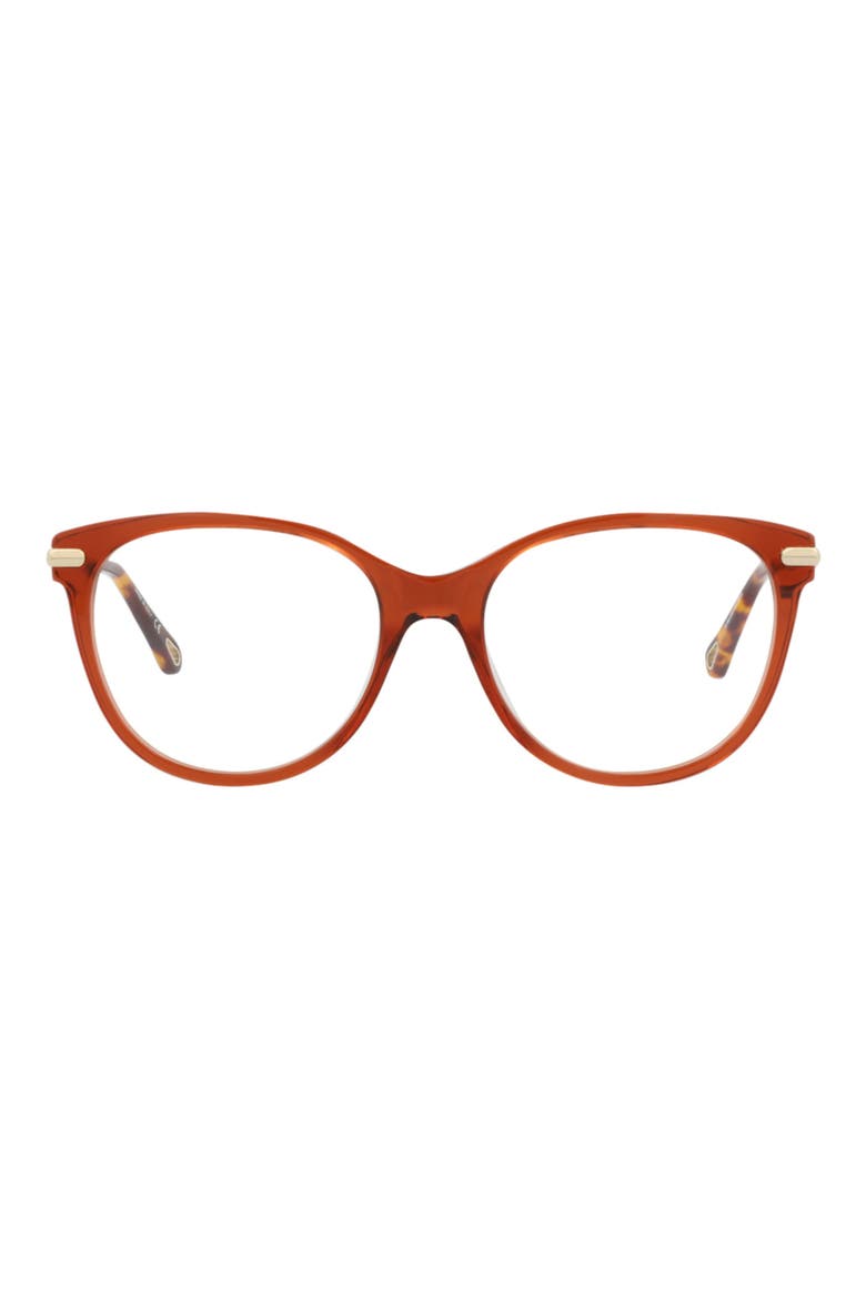 53mm Round Optical Frames, Main, color, BROWN GOLD TRANSPARENT