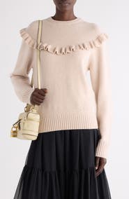Chloé Ruffle Trim Wool & Cashmere Sweater