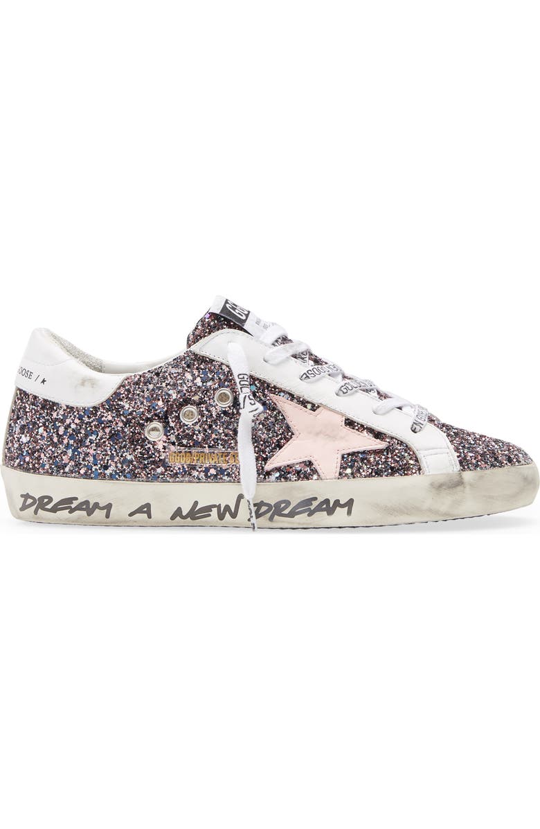 Golden Goose Super-Star Glitter Sneaker, Alternate, color,