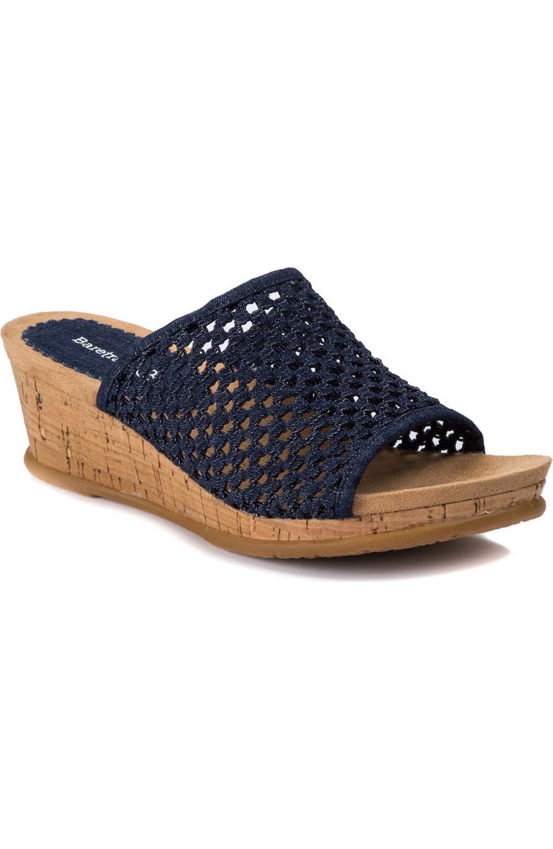 BARETRAPS Flossy Woven Wedge Sandal, Main, color, Dark Denim
