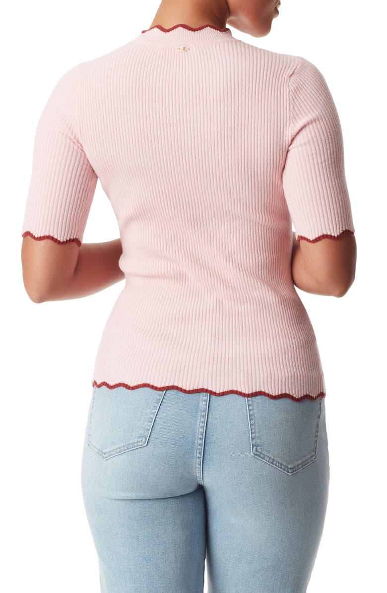 Sam Edelman Leslie Scallop Rib Top, Alternate, color, First Blush