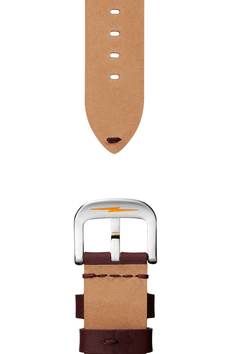 Shinola Grizzly Classic Interchangeable Leather Watchband, 20mm, Alternate, color,