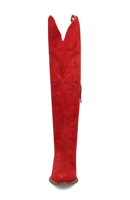 Dingo Primadonna Pointed Toe Over The Knee Western Boot In Red