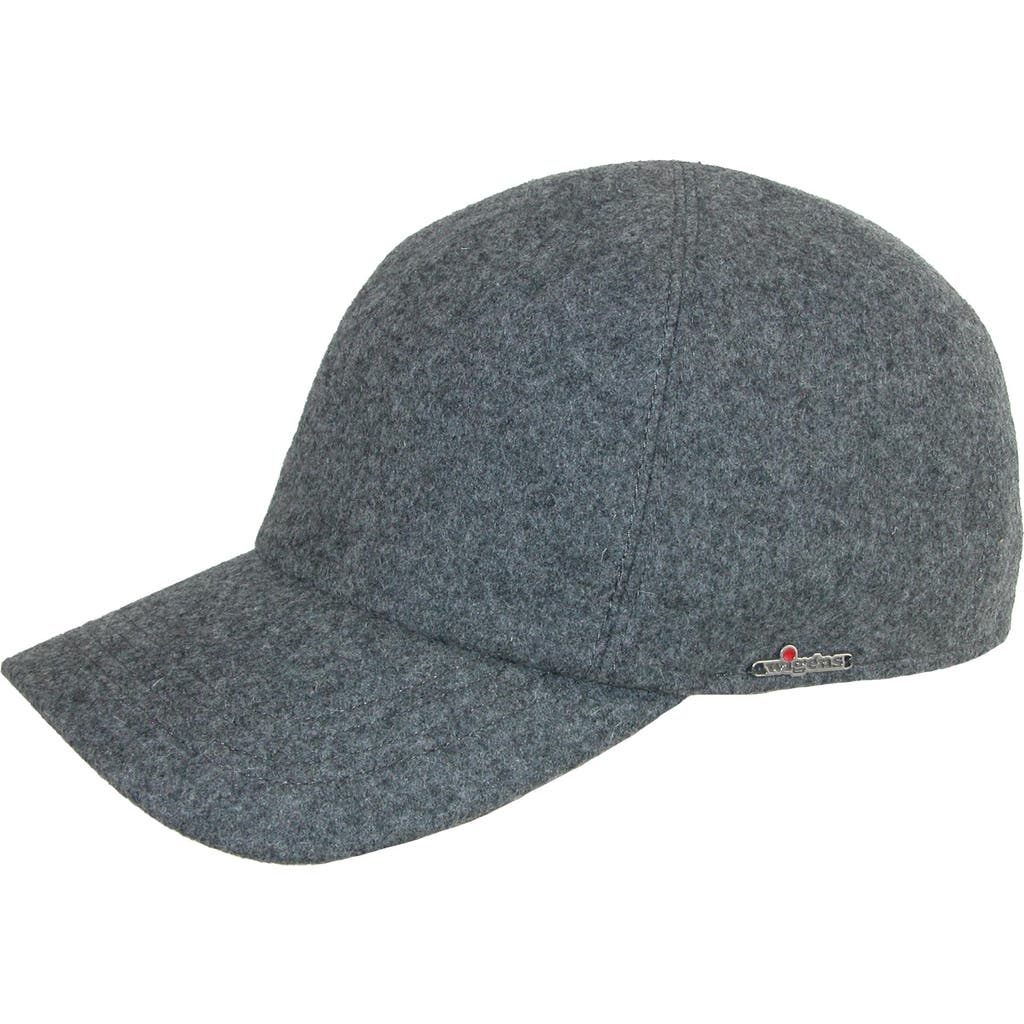 Wigens Wool Baseball Cap With Earflaps In Light Grey