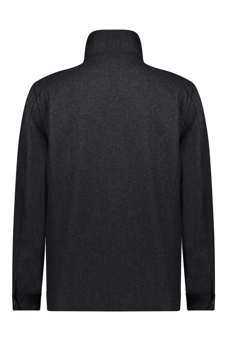 Melton Wool Blend Field Coat, Alternate, color, CHARCOAL