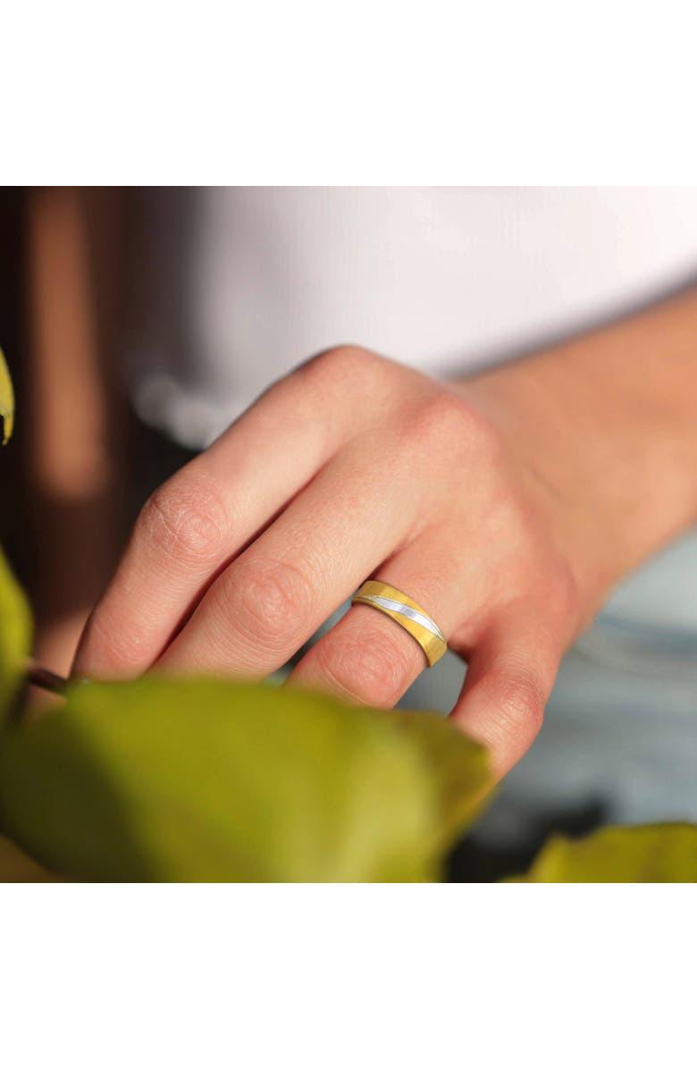 Julianna B. Men's Brushed Finish Wedding Band 14k Two-Tone, Alternate, color, 14K Gold