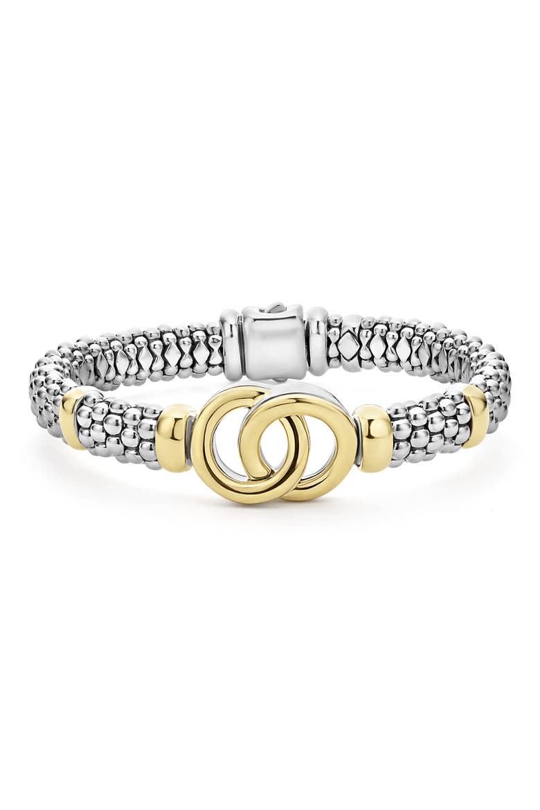 Signature Caviar Interlock Bracelet, Main, color, SILVER