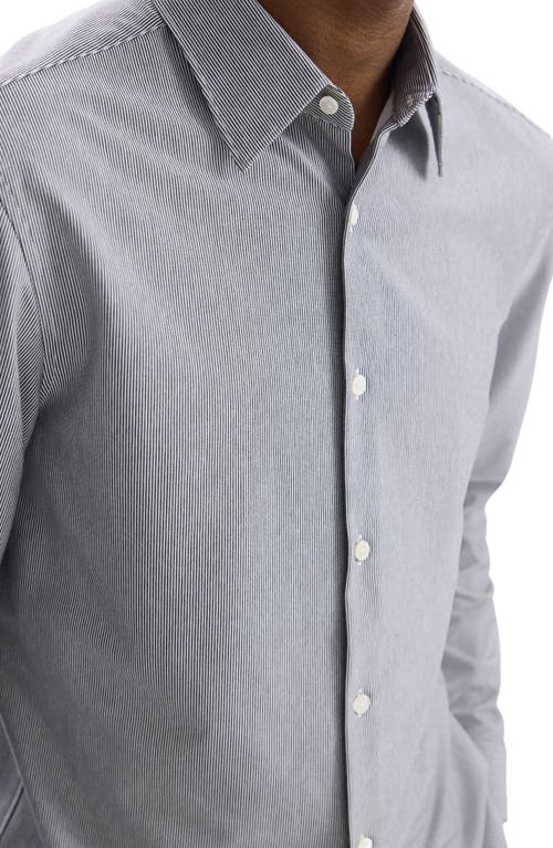Theory Sylvain Pinstripe Button-up Shirt In Gray