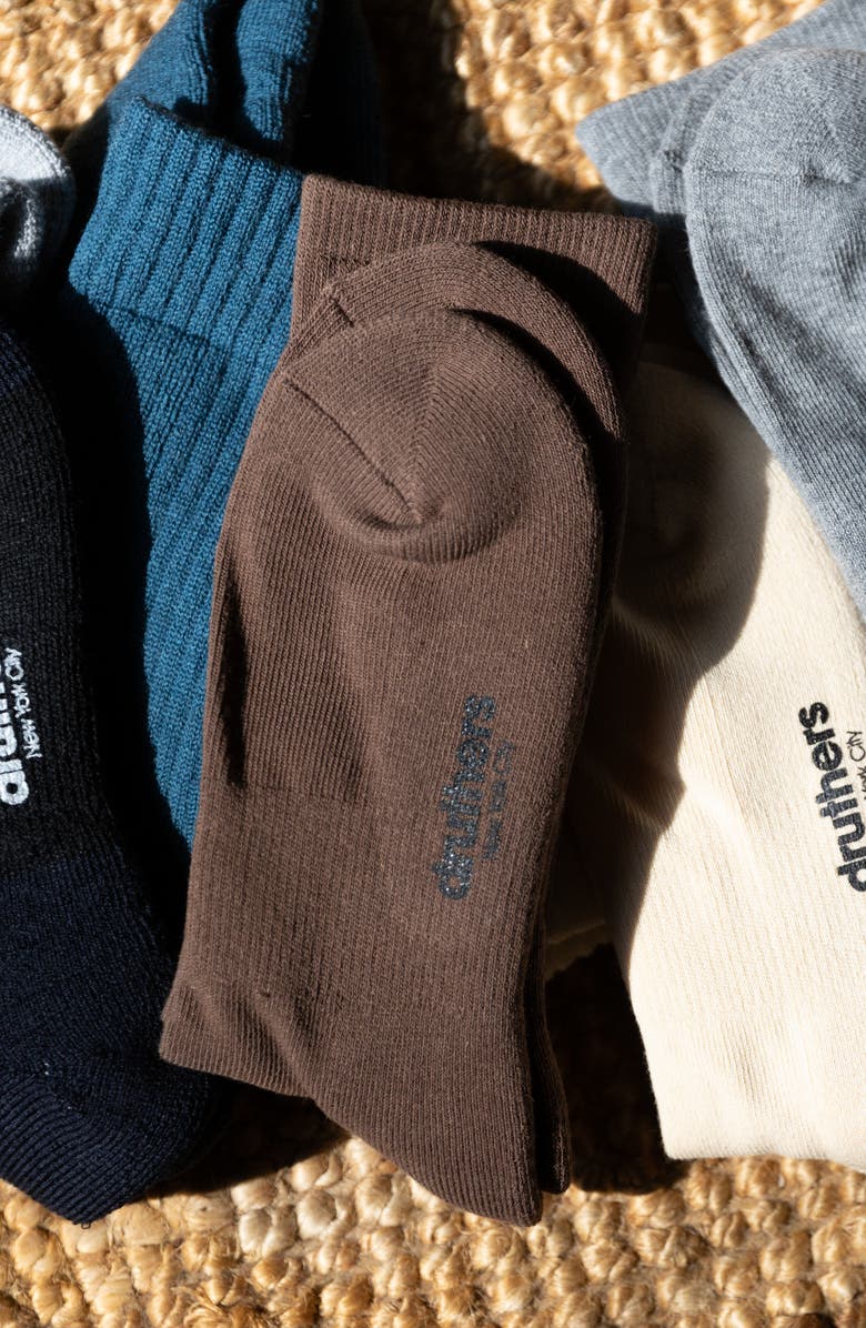 Druthers NYC Organic Cotton Everyday Crew Sock, Alternate, color, Chocolate