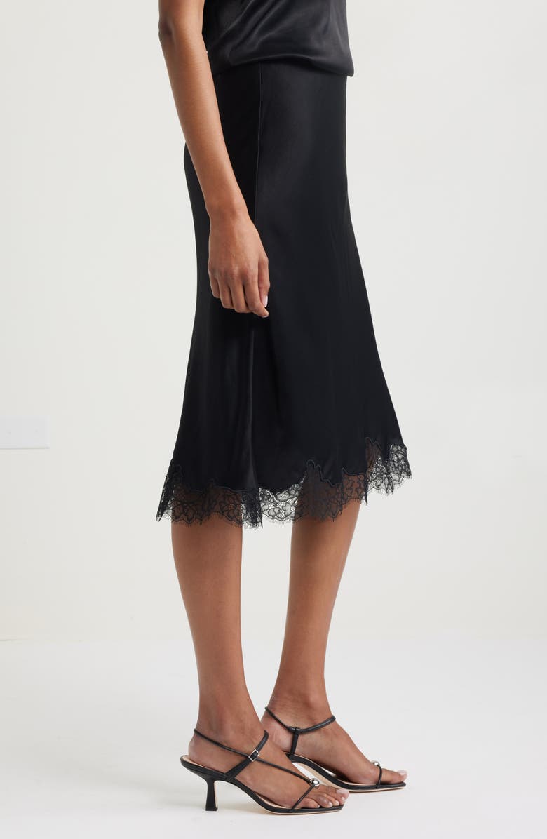 Nordstrom Lace Trim Bias Cut Midi Skirt, Alternate, color,