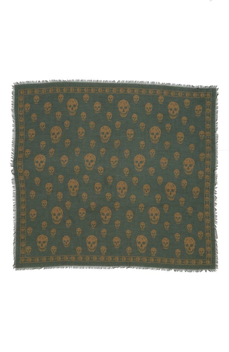 McQueen Alexander McQueen Skull Print Modal & Silk Scarf, Alternate, color,