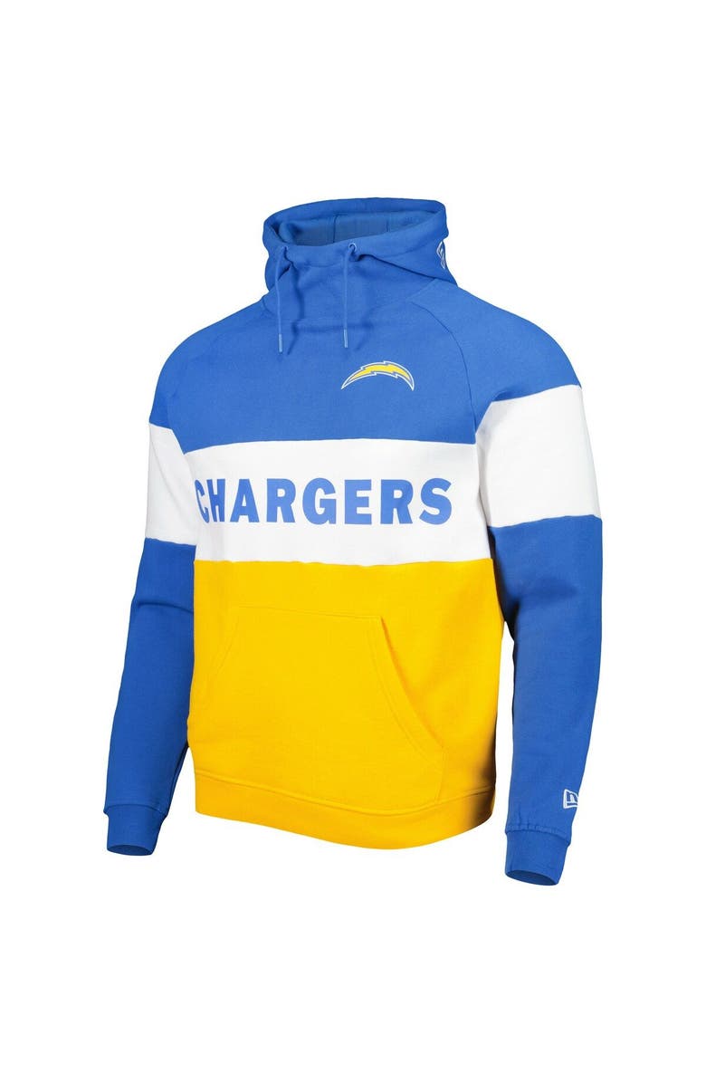 New Era Men's New Era Gold Los Angeles Chargers Colorblock Current Pullover Hoodie, Alternate, color, Gold