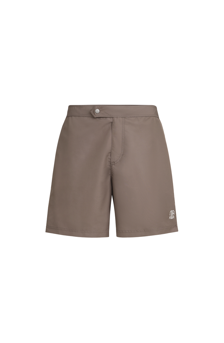 Brunello Cucinelli Nylon swim shorts, Alternate, color, Hazelnut