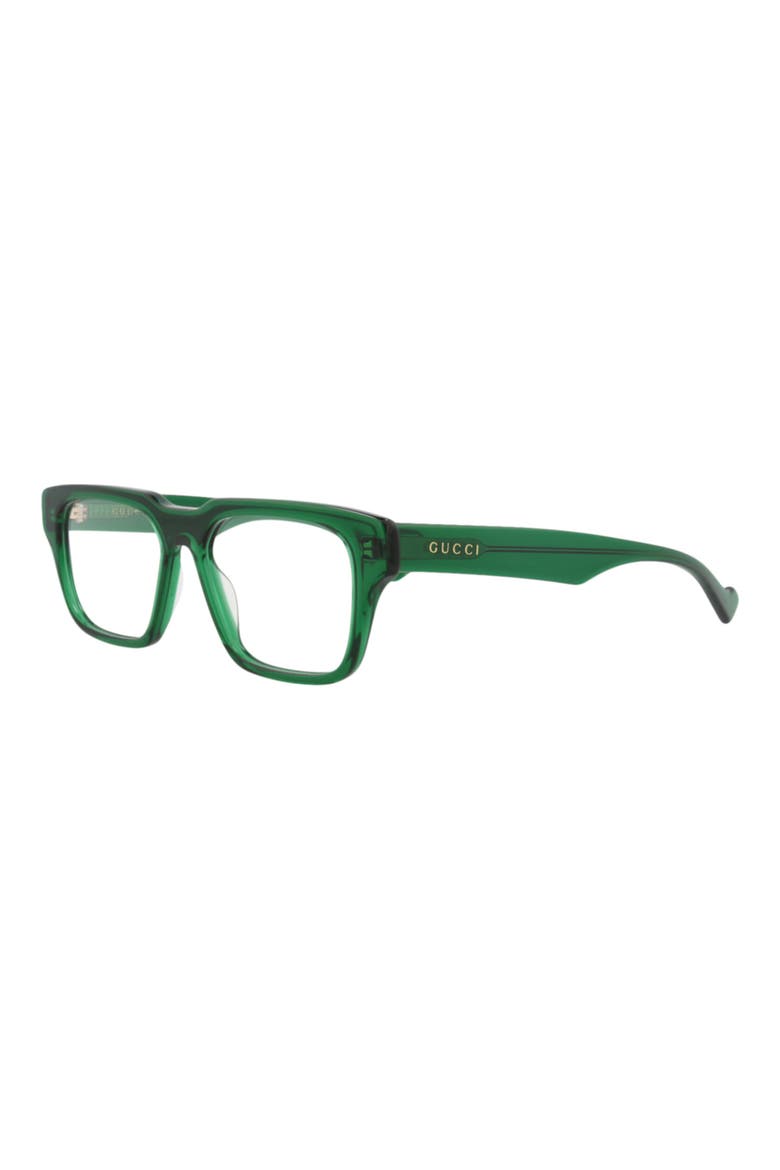 53mm Rectangular Optical Glasses, Alternate, color, GREEN GREEN TRANSPARENT