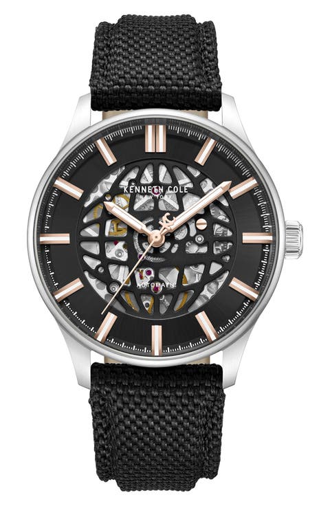 The Thompson Skeleton Automatic Nylon Strap Watch, 43.5mm
