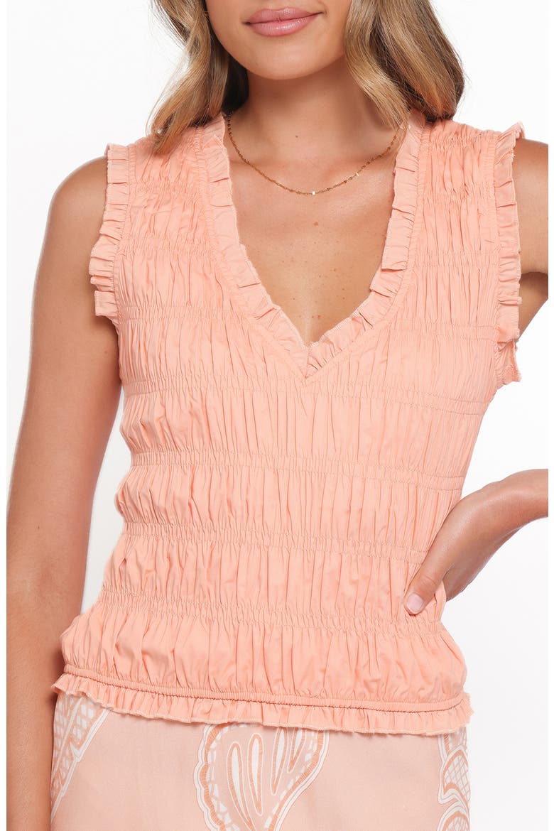 Xenia Smock Cotton Top, Alternate, color, PEACH