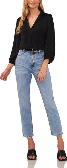 Pleat Front Satin Shirt