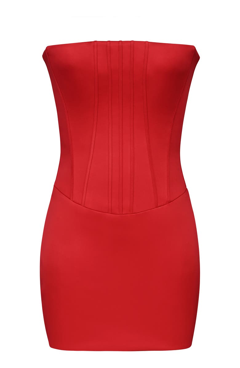 HOUSE OF CB Laila Strapless Satin Minidress, Alternate, color, 