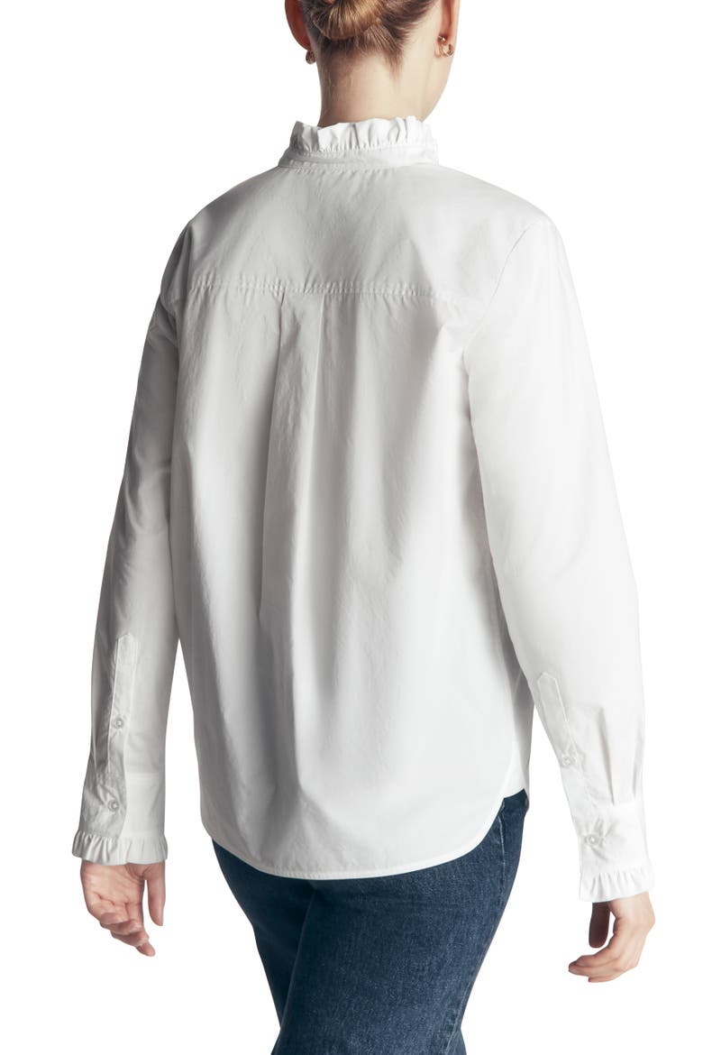 Sienna Frill Cotton Button-Up Shirt, Alternate, color, IVORY