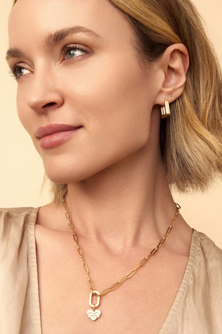 14K Gold Venice Link Split Necklace, Alternate, color, Yellow Gold