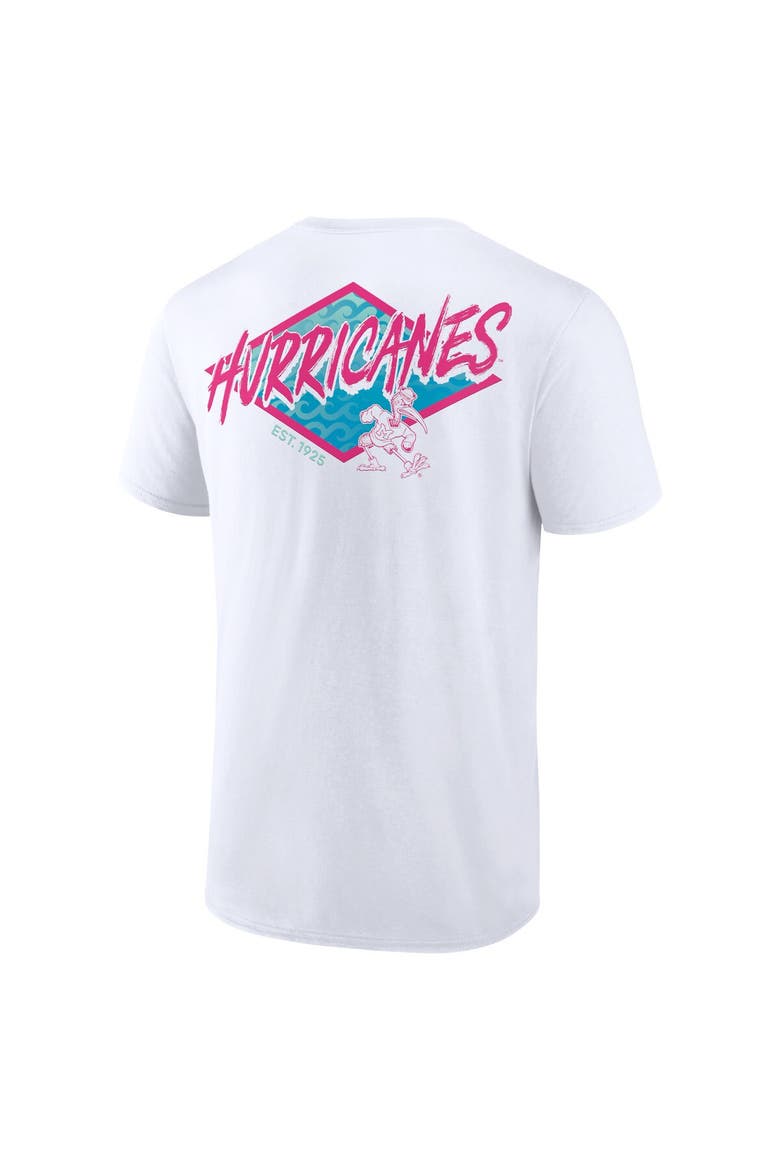 Men's Fanatics Branded White Miami Hurricanes Spring 2024 Spring Break T-Shirt, Alternate, color, White