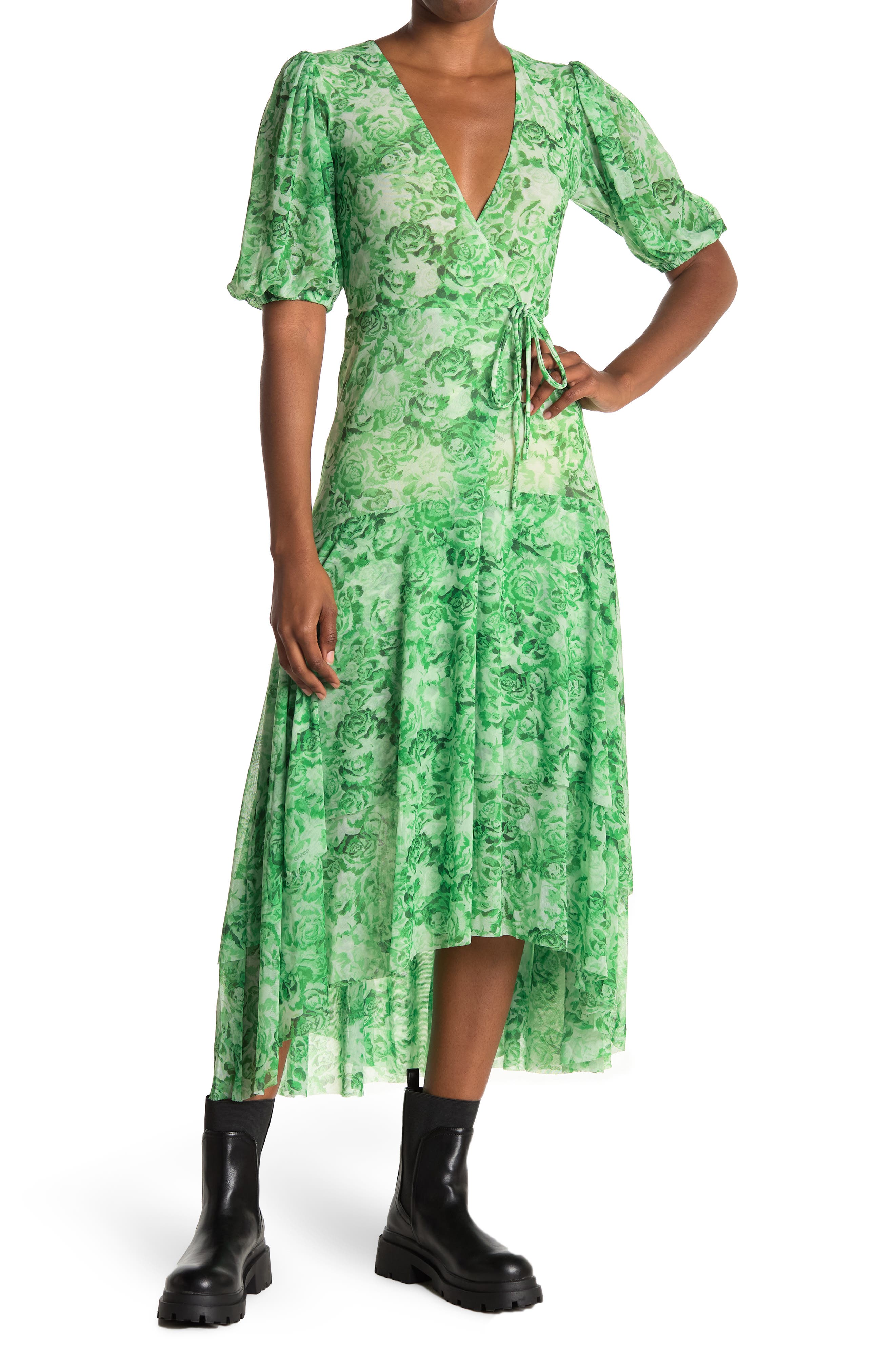 Ganni Patterned Mesh Maxi Dress (Women) | Nordstromrack
