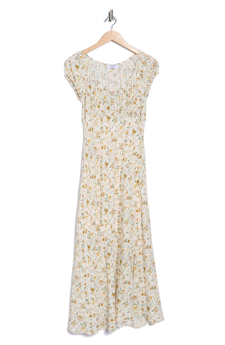 Blu Pepper Cap Sleeve Midi Dress, Alternate, color, Cream Multi